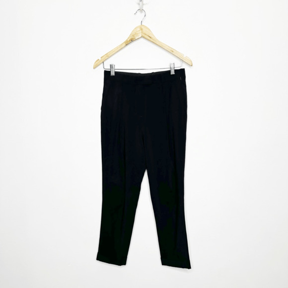 COS Pleated Straight Leg Black POLY blend career minimalist womens size 2 - Picture 2 of 7